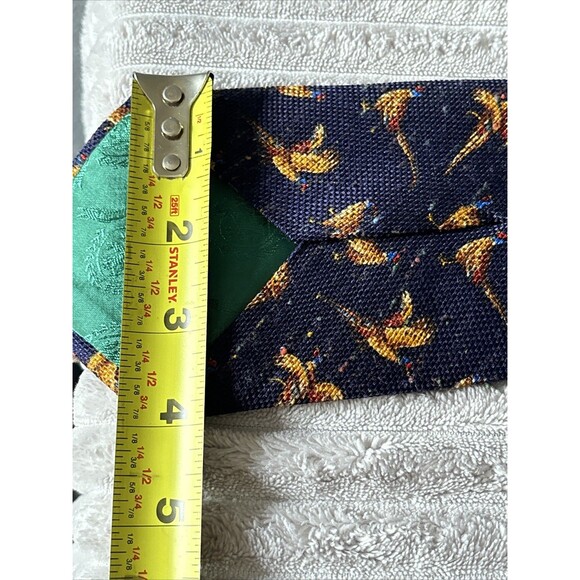 Vintage Tommy Hilfiger Two Tone Blue/Maroon Mens Neck Tie Made In USA Pheasants - Picture 16 of 16